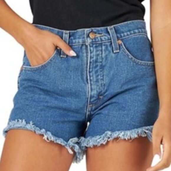 Wrangler Classic Denim Cut-off Shorts w/Frayed Hem - Picture 2 of 9